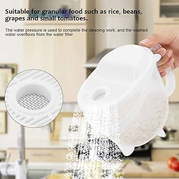 White Plastic Rice Washing Strainer – Flashcart